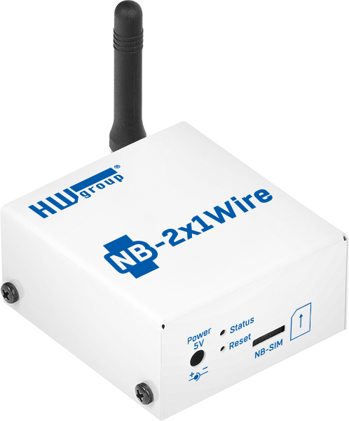 NB-2x1Wire - מדידה וניטור טמפרטורה, לחות, זרם חשמלי ועוד. עד 4 חיישנים עם חיבור BUS.